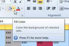 click the fill color drop-down arrow