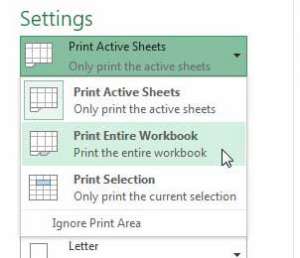 how to print worksheets on their own page in excel 2013