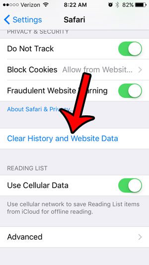 how to erase cookies on iphone