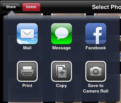email multiple pictures from the ipad 2