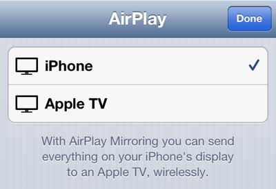 select the Apple TV option