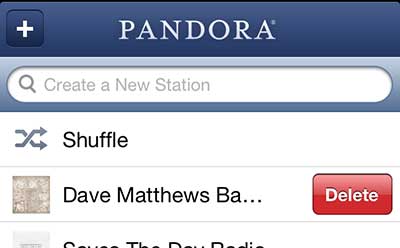 how to delete a pandora station on the iphone 5