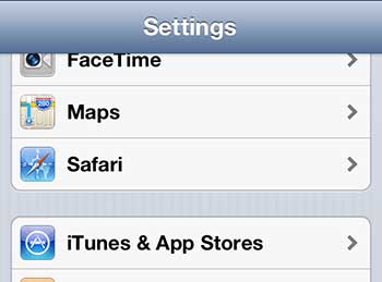 open the iphone 5 safari menu
