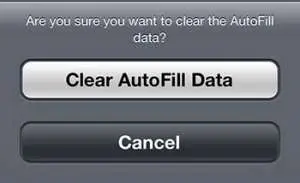 how to clear autofill data from safari iphone 5