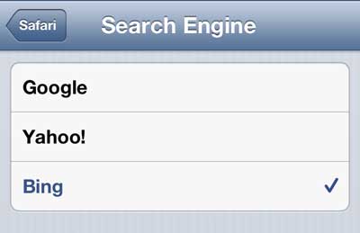 switch search engines in the iPhone 5 safari app