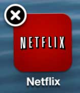 press and hold your finger on the Netflix icon until it looks like this