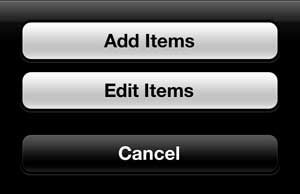 select the add items option