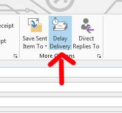 el botón de retraso en la entrega permanecerá azul cuando se programe un correo electrónico