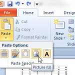 how to paste excel data as a picture into powerpoint 2010