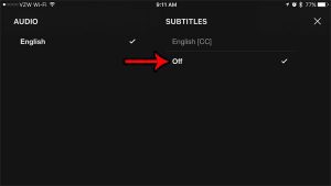 how to turn off Netflix subtitles on the iPhone