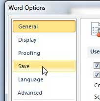 how to change the default save location in word 2010