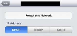 how to forget a network on the ipad 2