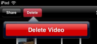 how to delete a recorded video on the ipad 2