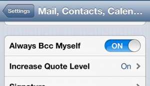 how to automatically bcc yourself on emails on the iphone 5