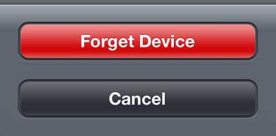 select the red forget device button