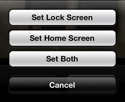 touch the set lock screen button