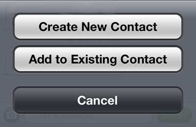 touch the create new contact button