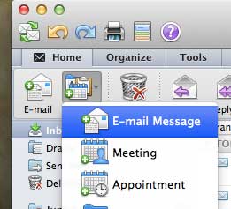 click new, then click e-mail message