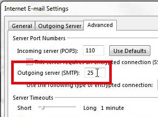 how to find the smtp port number in outlook 2013