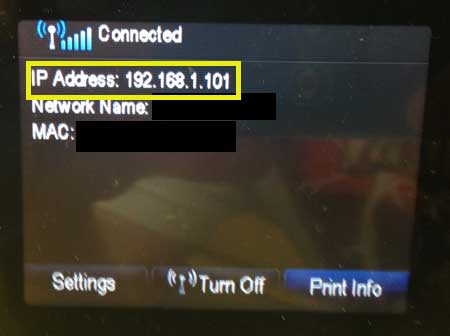 note the ip address