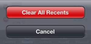 how to clear recent calls from iphone 5