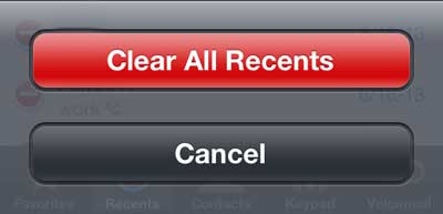 how to clear recent calls from iphone 5