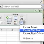 how to freeze the top row in excel 2011