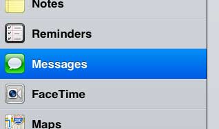 select the messages option