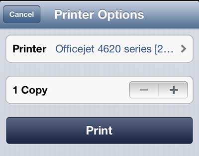 how to print a web page with the iphone 5