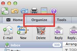 click the organize tab