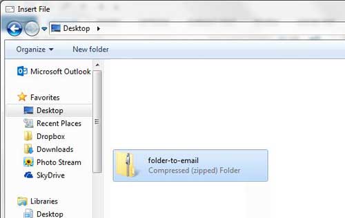 select the folder that you just zipped