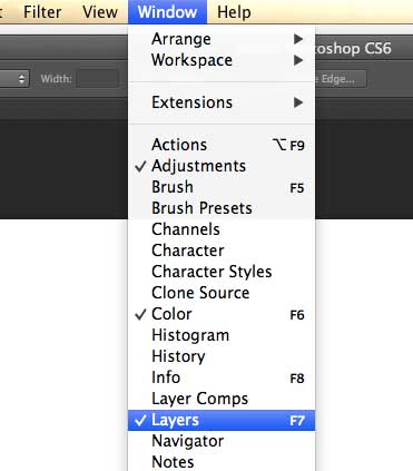make sure the layers panel is visible