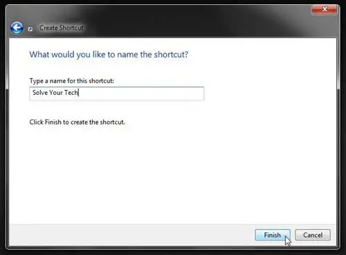 how to create a wbesite shortcut on the desktop in windows 7