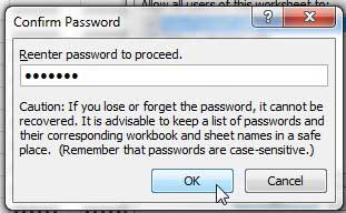 reenter the password