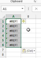 example of reference issue in Excel 2013