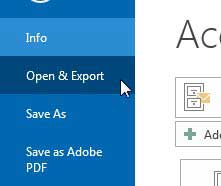 select the open and export option
