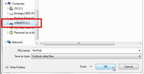 select the flash drive from the column on the left side of the window