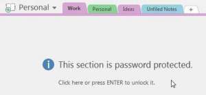 how to password protect a section in onenote 2013