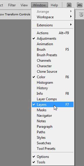 make sure the layers panel is visible