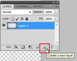 click the create a new layer button at the bottom of the layers panel