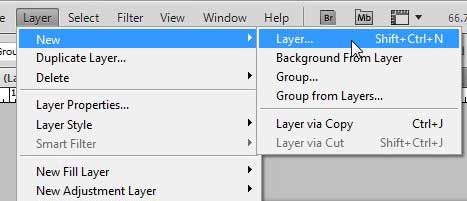 how to create a new layer in Photoshop CS5