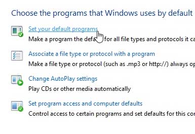 click set your default programs