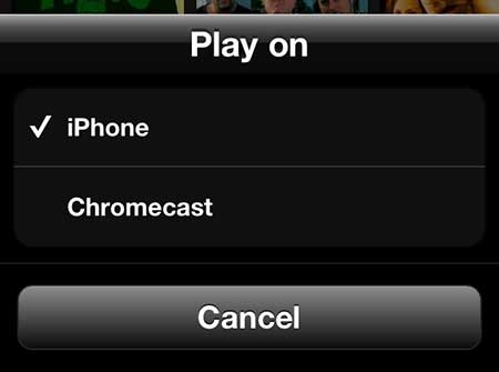 select the chromecast option