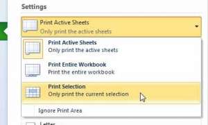 how to print a selection in excel 2010