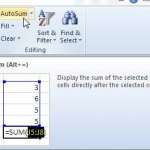 how to find the sum of a row in Excel 2010