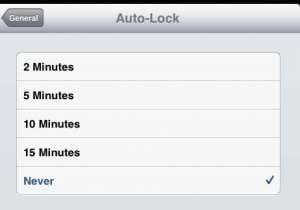 how to disable auto-lock on the ipad 2