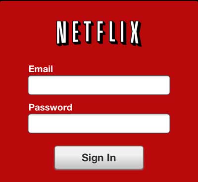 enter the email address and password associated with your netflix account
