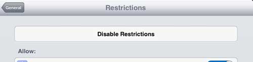 How to Disable Restrictions on the iPad 2 - 77