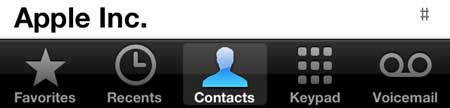 select the contacts tab at the bottom of the screen