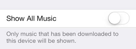 how to stop showing cloud music in ios 7 on iphone 5